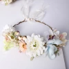 Korean-style realistic flower wreath, beige flower headband, simple semi-ring ribbon headband, forest-themed flower fairy headwear details Picture